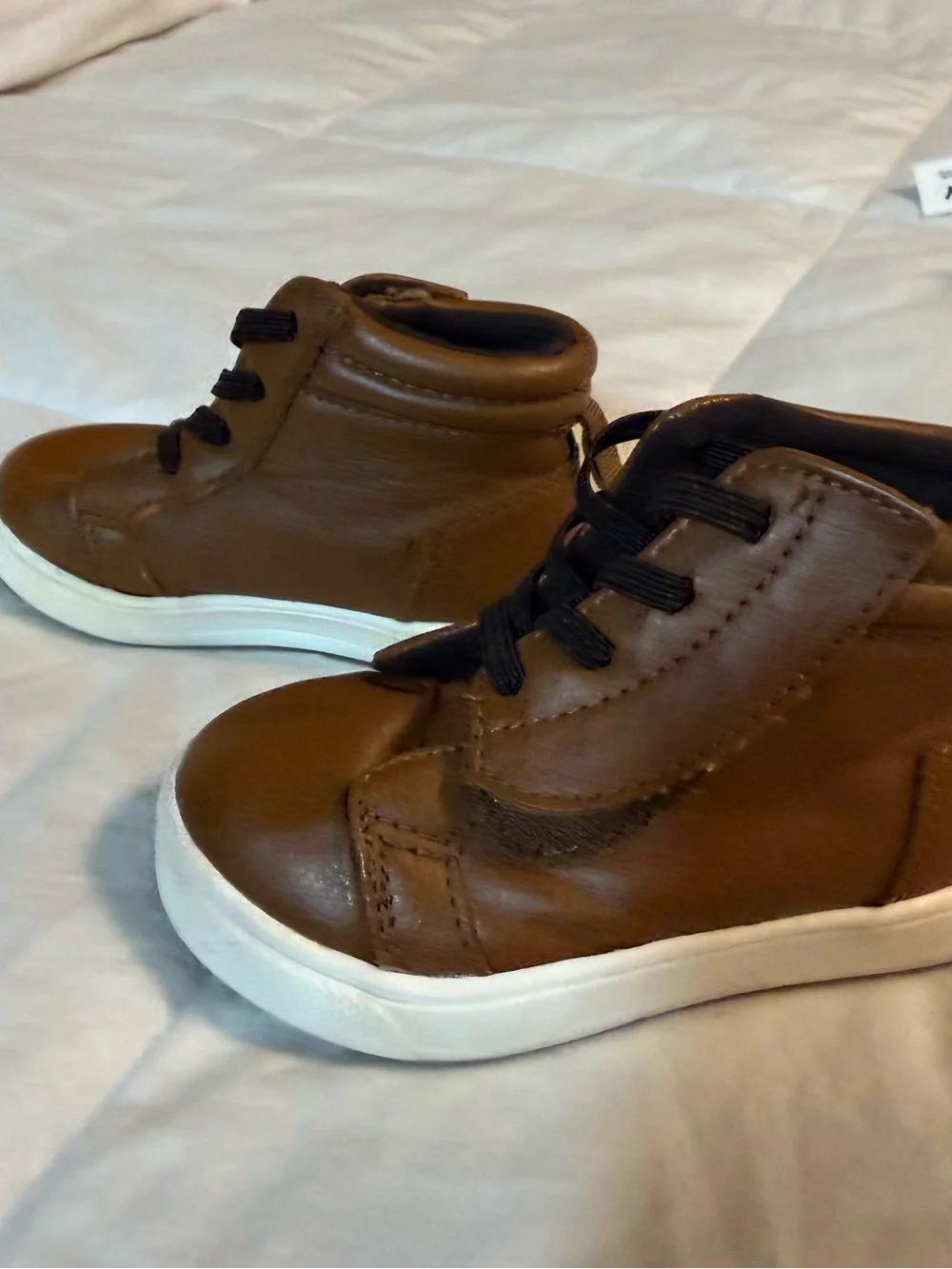 wonder nation Brown High-Top Sneakers with Black Laces